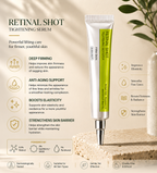 Retinal Shot tightening serum packaging with product details on a neutral background